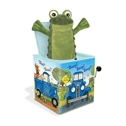 YOTTOY Contemporary Collection | Little Blue Truck Jack-in-The-Box Infant Plush Toy with Music