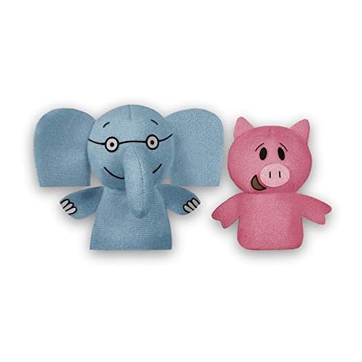 YOTTOY Mo Willems Collection | Elephant & Piggie Pair of Finger Puppets