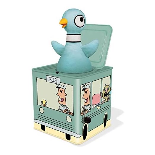 YOTTOY Mo Willems Collection | Jack-in-The-Bus Musical Box w/Pigeon Plush Toy - 5.5”x 5.5”x 5.5”