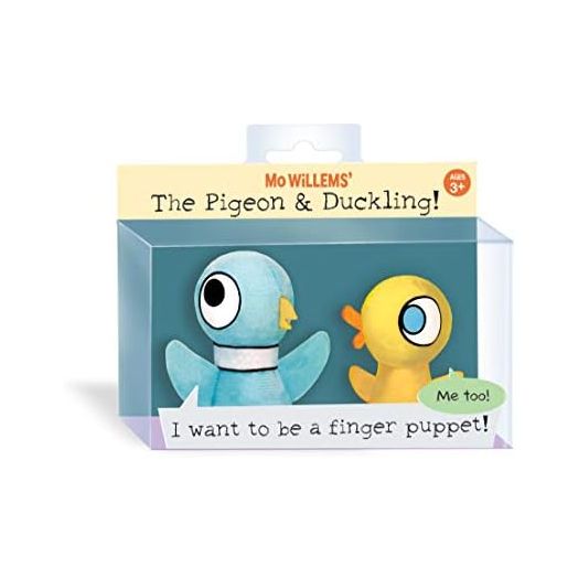 YOTTOY Mo Willems Collection | The Pigeon & Duckling Set of 2 Finger Puppets in Package