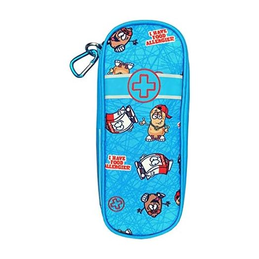 AllerMates Children's Premium Medical Allergy Kids Carrying Case for EpiPen or Auvi-Q, and Benadryl (Tickled Teal)