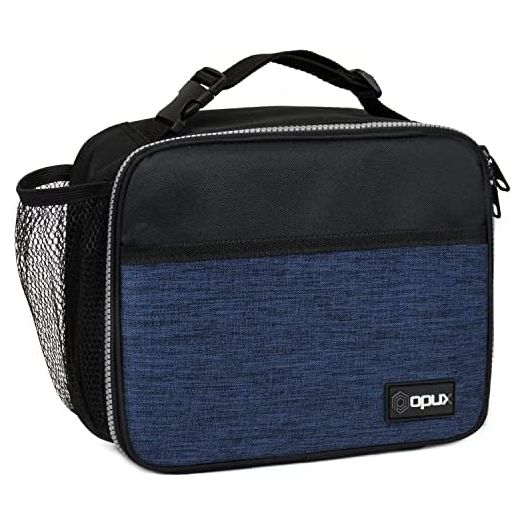 OPUX Insulated Lunch Box for Kids, Boys, Girls | Soft Leakproof Lunch Bag for Men Women | Reusable Durable Thermal Lunch Pail for School Work Office | Fit 6 Cans (Navy)