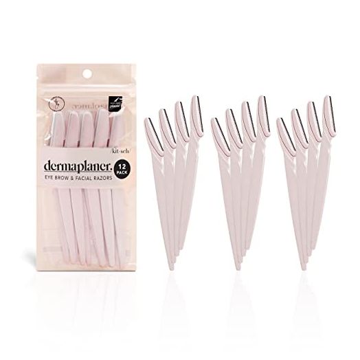 Kitsch Dermaplaning Tool Set - Facial Hair Removal for Women, Back to School, Peach Fuzz & Eyebrow Razor, Women's Dermaplane Face Shaver, Women's Exfoliating Epilator for Sensitive Skin