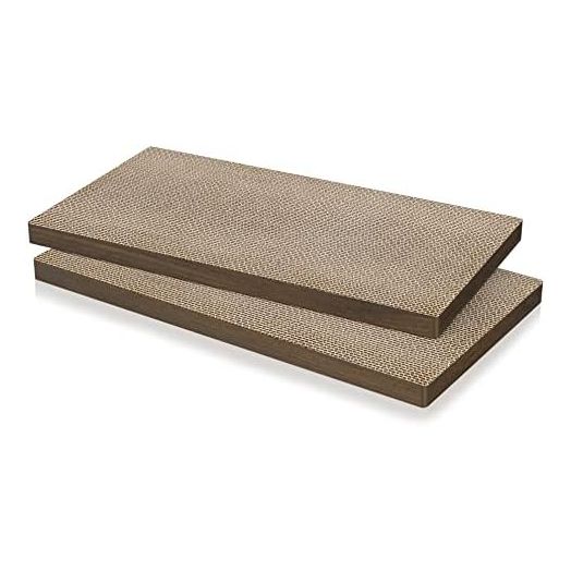 Way Basics 2 Pack Cat Scratcher Scratching Pad - Lasts 5X Longer (Silvervine Catnip Included)