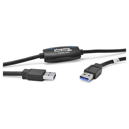 Plugable USB 3.0 Transfer Cable, Unlimited Use, Transfer Data Between 2 Windows PC's, Compatible with Windows 10, 8.1, 8, 7, Vista, XP, Bravura Easy Computer Sync Software Included