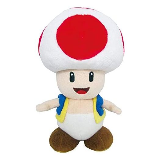 Little Buddy Super Mario All Star Collection 1417 Toad Stuffed Plush, Multicolored, 7.5"