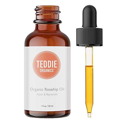 Teddie Organics Rosehip Seed Oil for Face, Hair and Skin 1oz, Pure Rose Hip Oil (Works as a Carrier and Facial Oil)