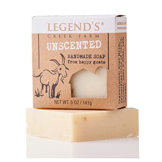 Legend’s Creek Farm, Goat Milk Soap, Moisturizing Cleansing Bar for Hands and Body, Creamy Lather and Nourishing, Gentle For Sensitive Skin, Handmade in USA, 5 Oz Bar (Unscented O.S.)