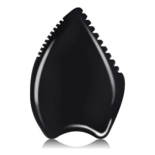 Gua Sha Massage Tool, Black Bianstone Guasha Board for Face & Body, Natural Jade Stone Gua Sha Facial Tool, Face Massager for Traditional Acupuncture Therapy, Daily Anti-Aging Health & Skin Care Tool
