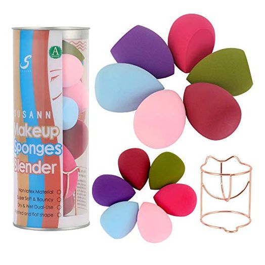 Makeup Sponge Blender Beauty Sponge Set 12pcs and Beauty Foundation Sponge Blender Holder 1PCS,Blending Sponges Cosmetic Puff Flawless for Cream, Liquid Foundation & Powder,Gift for Women