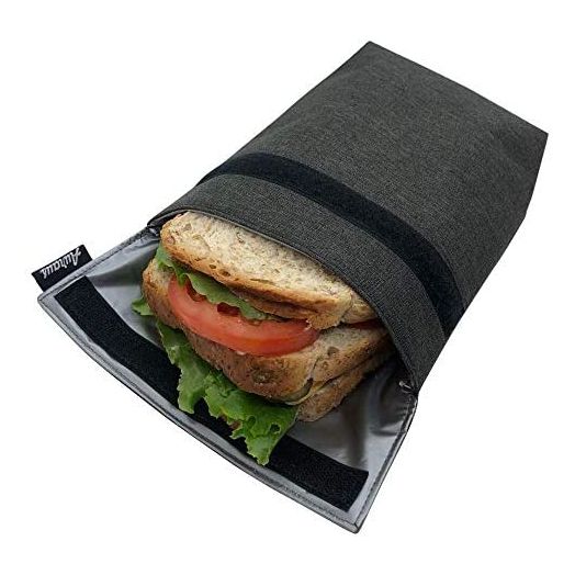 Insulated Reusable Eco Snack bag, Sandwich bag, Food Pouch, Insulated Lunch Bag, Insulin Cooling Case, golf pouch, Work, Picnics, Travel, Men, Woman (Dark Grey)