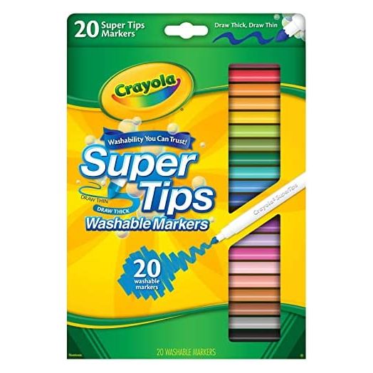 Crayola Super Tips Markers, Washable Markers, 20 Count