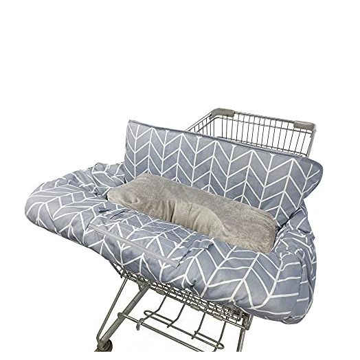 Shopping Cart Covers for Baby with Pillow, Seat positioner Cotton High Chair Cover, Machine Washable for Infant, Toddler, Boy or Girl Large (Square)