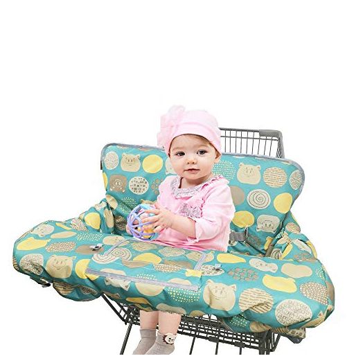 Shopping Cart Covers for Baby Girl boy, Large High Chair Cover with Cell Phone Holder for Toddler boy Girl, Grocery Cart Cover, Padded(Polka Cute)