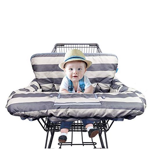 DODO NICI Shopping Cart Cover for Baby boy Girl, fit Cellphone Carrier-Bottle Strap, Reversible Gprocery Cart Cushion Liner, Infant High Chair Cover, Large
