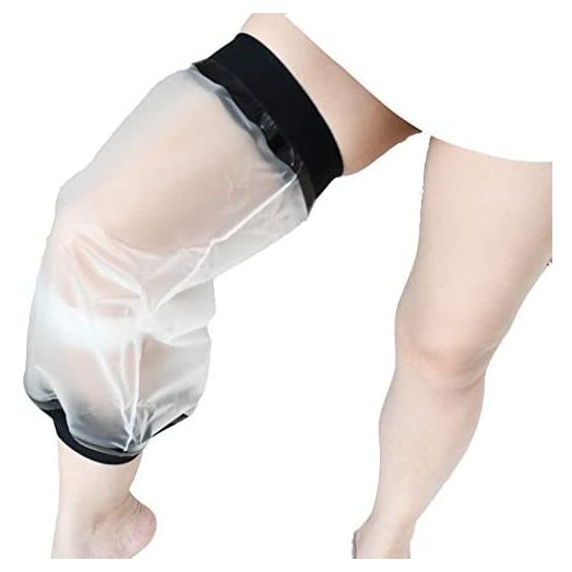 Knee Cast Cover for Shower Large Size, Waterproof Knee Shower Protector for Knee Replacement Surgery, Wound, Burns Reusable New Upgraded