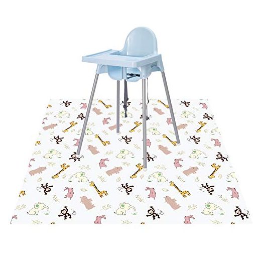 Baby Splat Floor Mat for Under High Chair/Arts/Crafts by CLCROBD, 51" Waterproof Anti-Slip Food Splash Spill Mess Mat, Washable Floor Protector Mat and Table Cloth
