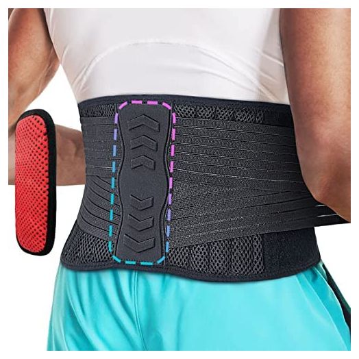 Back Brace for Lower Back Pain Relief - Men Women Back Support Belt for Heavy Lifting Sciatica Scoliosis Herniated Disc with Lumbar Pad - Adjustable Lumbar Support Belt Breathable Mesh Design(XL 37.4"-44.1" Waist)