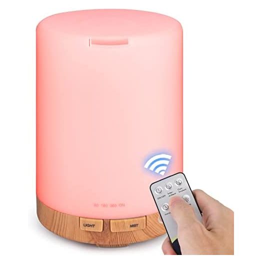 Diffusers for Essential Oils,MARCHRED 300ML Oil Diffuser with Remote ,Ultrasonic Essential Oil Diffuser with Auto Shut Off and7-Color Mood Lights, for Office /Home /Bedroom