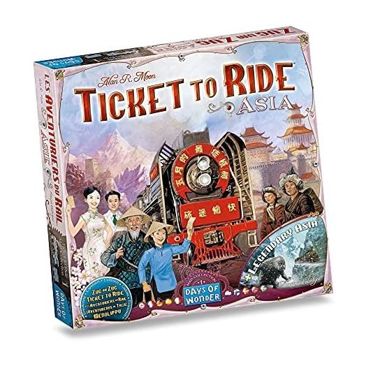 Ticket to Ride Asia Board Game EXPANSION - Expand Your Railway Adventures! Fun Family Game for Kids & Adults, Ages 8+, 2-6 Players, 30-60 Minute Playtime, Made by Days of Wonder, multicolor