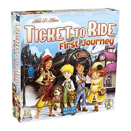 Days of Wonder Ticket to Ride First Journey Europe Board Game, Train Game, Ages 6+, White