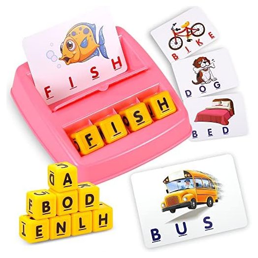 Matching Letter Game, Alphabet Spelling & Reading Words, Objects & Color Recognition, Early Learning Educational Toy for Preschooler & Kindergarten Kids Over 3-8 Years Old, Best Gifts