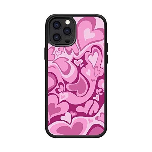 MOKENS Compatible with iPhone 11 Cute Pink Heart Aesthetic Phone Case Slim Soft Protective Phone Case for Girls Womens