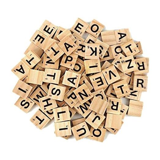 100Pcs Wooden Alphabet Tiles Scrabble Replacement Letters for Board Games, Wedding Frame and Wall Art