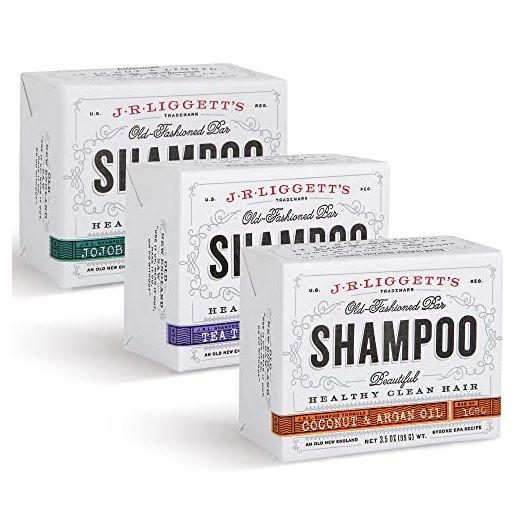 J·R·LIGGETT'S All-Natural Shampoo Bars -Tea Tree & Hemp Oil, Jojoba & Peppermint and Coconut & Argan Oil