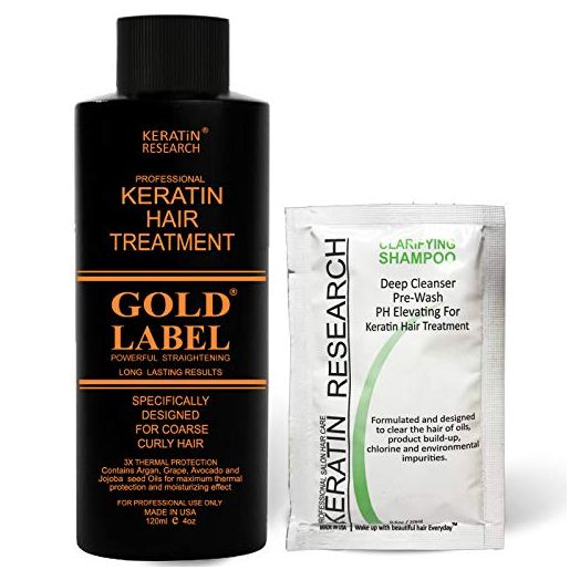 Gold Label 120ml Brazilian Keratin Blowout Hair Treatment with 20ml Clarifying Shampoo