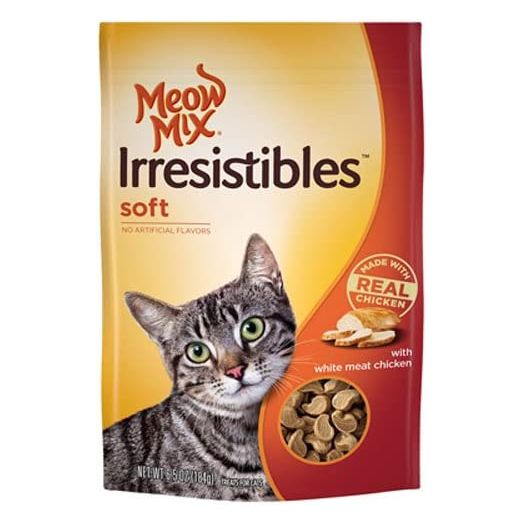 Meow Mix Irresistibles Soft Cat Treats with Real White Meat Chicken, 6.5 oz