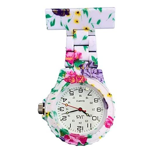 Lightweight, Pin-on, Easy-Read, Infection-Control Nurse Fob Watch with Fun Patterns