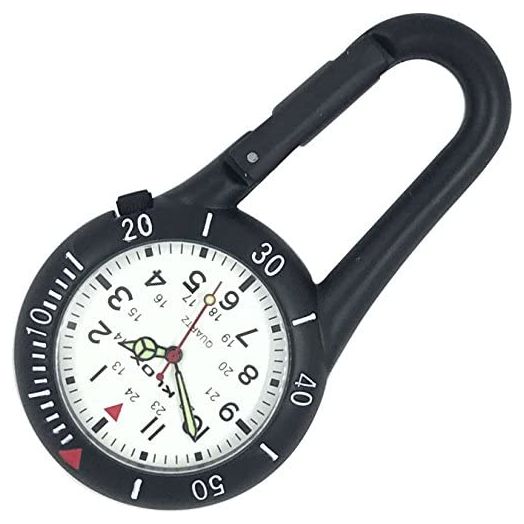 KLOX Carabiner Clip-on Watch, Great for Nurses, Paramedics, Hikers, Seniors