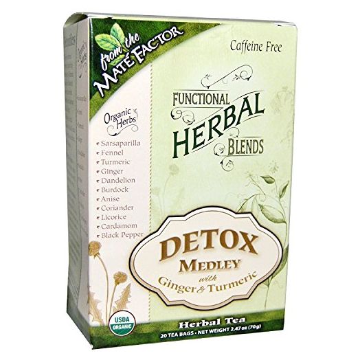 Mate Factor Functional Herbal Blends Detox Medley with Turmeric 20 Bag