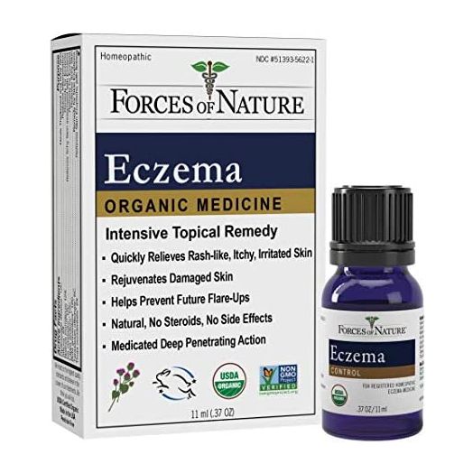 Forces of Nature – Natural, Organic Eczema Care (11ml) Non GMO, No Harmful Chemicals or Steroids –Relieve Dry, Itchy, Red, Irritated Skin while Soothing, Restoring Skin