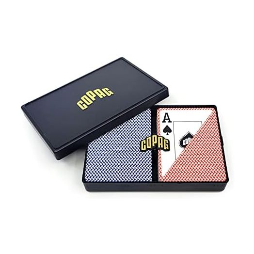 Copag Export Design 100% Plastic Playing Cards, Poker Size (Standard) Jumbo Index Red/Blue Double Deck Set