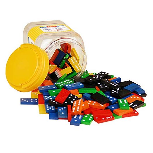 LEARNING ADVANTAGE 7320 Double Six Color Dominoes - Set of 168 - Math Games for Kids - Educational Toys - Dominoes Set