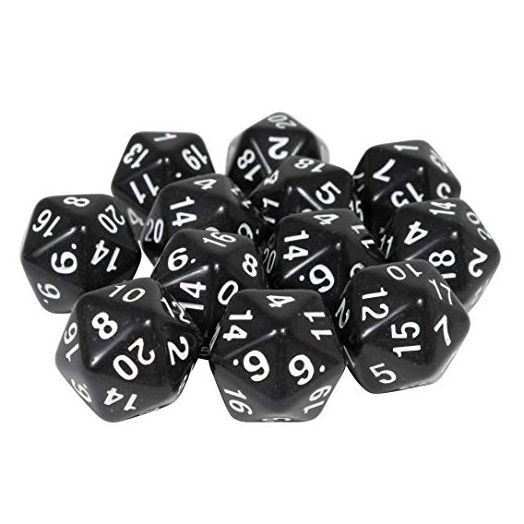 LEARNING ADVANTAGE Polyhedra Dice - 20 Sides - Set of 12 - Hands-on Math Manipulative - Teach Early Numeracy - Math Games for Kids