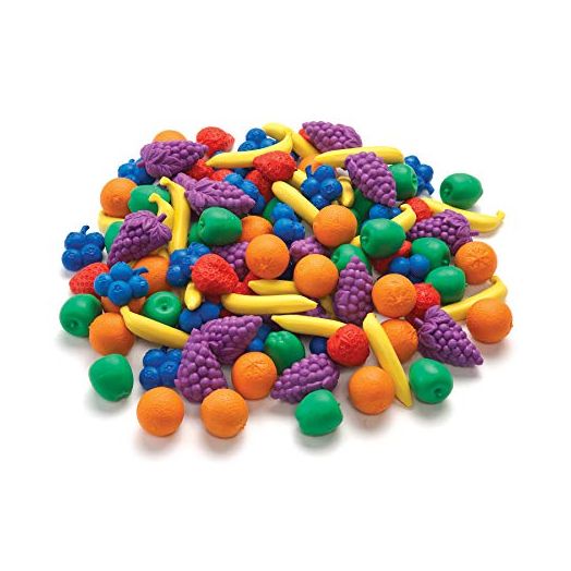 Edx Education Fruit Counters - Set of 108 - Early Math Manipulative for Kids - Teach Beginner Addition and Subtraction - Build Counting, Sorting and Language Skills