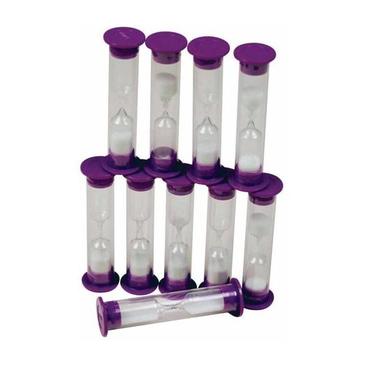 Learning Advantage Sand Timer Set, 36 Minutes, Plastic, Set of 10