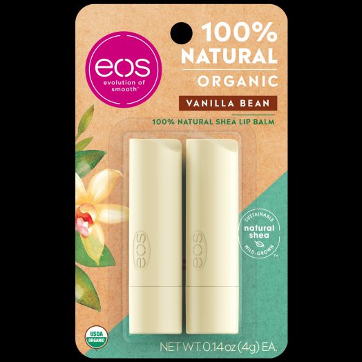 eos 100% Natural & Organic Lip Balm Stick - Vanilla Bean | 0.14 oz | 2 count