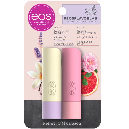 eos flavorlab Stick Lip Balm - Lavender Latte and Sweet Grapefruit | 0.14 oz | 2 count