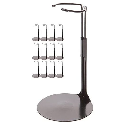 Kaiser Doll Stand 2175, Box of 12 - Black Doll Stands for 8" to 12" Dolls and Action Figures