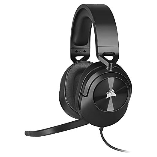 Corsair HS55 Surround Gaming Headset (Leatherette Memory Foam Ear Pads, Dolby Audio 7.1 Surround Sound on PC and Mac, Lightweight, Omni-Directional Microphone, Multi-Platform Compatibility) Carbon