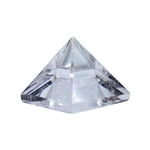 Runyangshi Natural Clear Quartz Crystal Pyramid Energy Generator | 1.6x1.6in (4x4cm) Healing Crystal Pyramid for Protection & Positive Energy | Natural Quartz for Chakra Reiki Home Decor