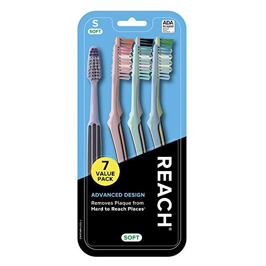 Reach Advanced Design Toothbrush, Soft Bristles, 7 Count (Pack of 1)
