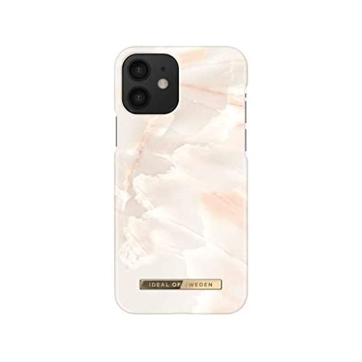 IDEAL OF SWEDEN Mobile Phone Case for iPhone 12/12 Pro (Microfiber Lining, Qi Wireless Charger Compatible) (Rose Pearl Marble)