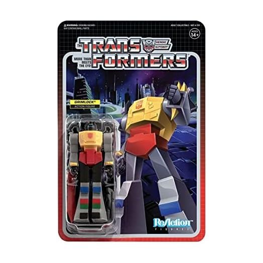 Super7 Transformers Grimlock - 3.75" Transformers Action Figure with Accessory Classic Cartoon Collectibles and Retro Toys