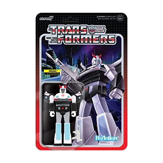 Super7 Transformers Prowl - 3.75" Transformers Action Figure with Accessory Classic Cartoon Collectibles and Retro Toys