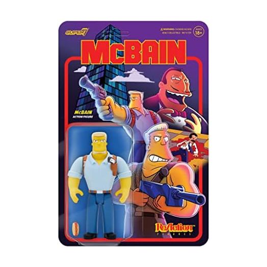 Super7 The Simpsons McBain - 3.75" The Simpsons Action Figure with Accessory Classic TV Show Collectibles and Retro Toys
